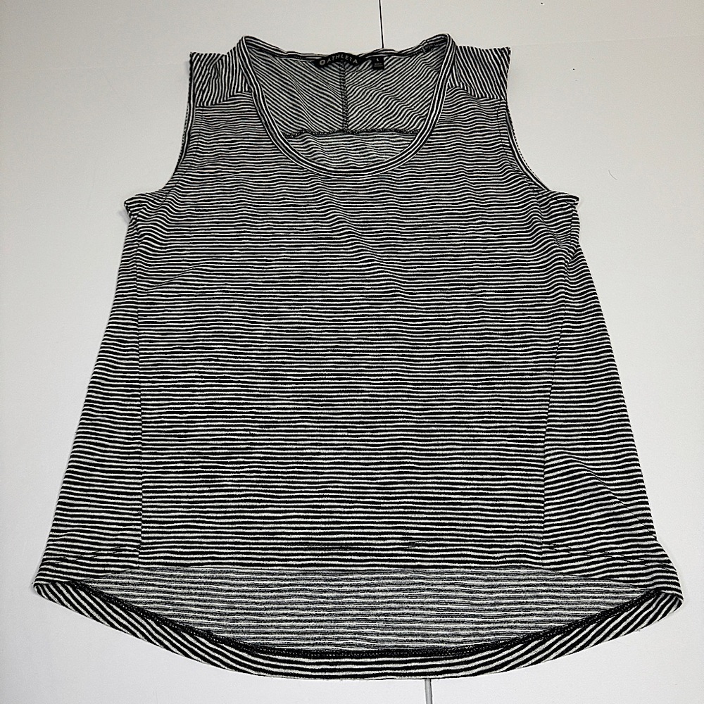Athleta Black & White Striped Modal-Blend Top – Size S – Soft & Lightweight